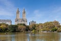 Boats on the Lake in Central Park, New York City Royalty Free Stock Photo