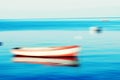 Boats on lake and the horizon, motion blur Royalty Free Stock Photo