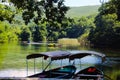 boats lake  nature trees water ohrid Royalty Free Stock Photo