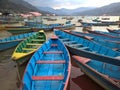 Boats on the lake of Pokhara, Nepal