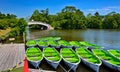 Boats on the lake in summer