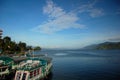 Boats on Lake Toba Royalty Free Stock Photo