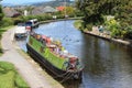 Boats on Lancaster canal at Hest Bank, Lancashire Royalty Free Stock Photo