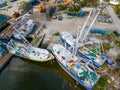 Boats lay waste after Hurricane Ian aftermath and storm surge