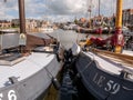 Boats in Lemmer Binnenhaven canal, Friesland, Netherlands