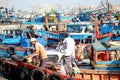 Boats and Lifestyle at Qui Nhon Fish Port, Vietnam in the morning.