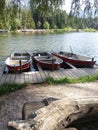 Boats on little Fie' lake