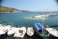 Boats in little harbor, Greece Kerkira island