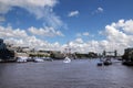 Boats and London Bridge, UK