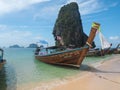 Boats Longtails on Phranang beach, Railay, Krabi