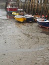 Boats at low tide Looe Harbour