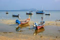 Boats at low tide, Phuket, Thailand Royalty Free Stock Photo