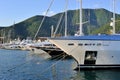 Boats in luxury marina Royalty Free Stock Photo