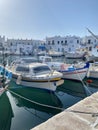 Boats lying in the harbor in Naoussa, Paros, Greece