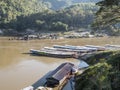 Boats lying in the river Mekong