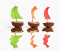 Boats made with nutshells Royalty Free Stock Photo