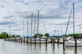 Boats in a marina in Havre de Grace, Maryland Royalty Free Stock Photo