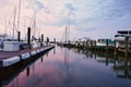 Boats in the marina at sunset. Annapolis, Maryland, United States. Royalty Free Stock Photo