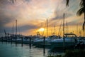 Boats in Marina at Sunset Royalty Free Stock Photo