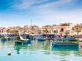 Boats in Marsaxlokk harbor