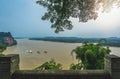 Boats on Min and Dadu River in Leshan Royalty Free Stock Photo