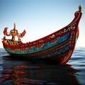 Traditional Thai boat on the beach Generate AI