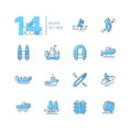 Boats - modern thin line design icons set Royalty Free Stock Photo