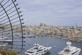 Boats moored alongside Fort Saint Angelo in Valetta, Malta Royalty Free Stock Photo