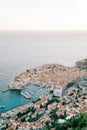 Boats are moored in the ancient port. Dubrovnik, Croatia