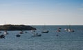 Boats moored in a bay in Anglesey, Wales Royalty Free Stock Photo