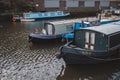 Boats moored at the beginning of the Grand Union Canal