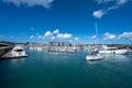 Boats moored at Elizabeth Marina, St Helier, Jersey, Channel Islands, British Isles Royalty Free Stock Photo