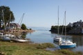 Boats moored harbour at Abersoch Gwynedd Wales south coast Llyn Peninsula