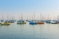 Boats moored in a peaceful harbour