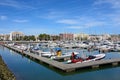 Boats moored in Lagos marina, Portugal. Royalty Free Stock Photo