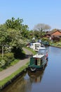 Boats moored on the Lancaster canal at Garstang Royalty Free Stock Photo