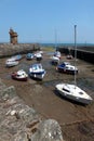 Lynmouth harbour at low tide