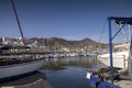 Boats in harbour at Stiges, near Barcelona, Spain Royalty Free Stock Photo