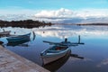 Boats moored in Nin lagoon, Dalmatia, Croatia Royalty Free Stock Photo