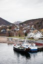 Boats Moored on the Ornes Quayside in Norway