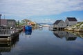 Boats moored in Peggy`s Cove, Nova Scotia