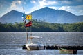 boats moored at the pier on Ilha das caieiras in Vitoria