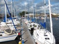 Boats moored at Porthmadog harbor. Royalty Free Stock Photo