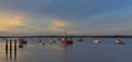 the River Deben at Felixstowe Ferry in the twilight. Royalty Free Stock Photo