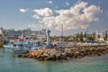 Boats moored in seaport of Ayia Napa, Cyprus Royalty Free Stock Photo