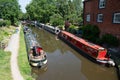 Boats moored on the Shropshire Union Canal in Staffordshire