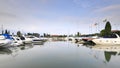 Boats Moored in Sirmione on the Edge of Lake Garda Royalty Free Stock Photo