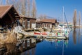 Boats moored in a tranquil marina Royalty Free Stock Photo