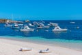 Boats mooring at Longreach bay at Rottnest island in Australia