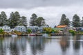 Boats mooring at Moyne river at Port Fairy, Australia